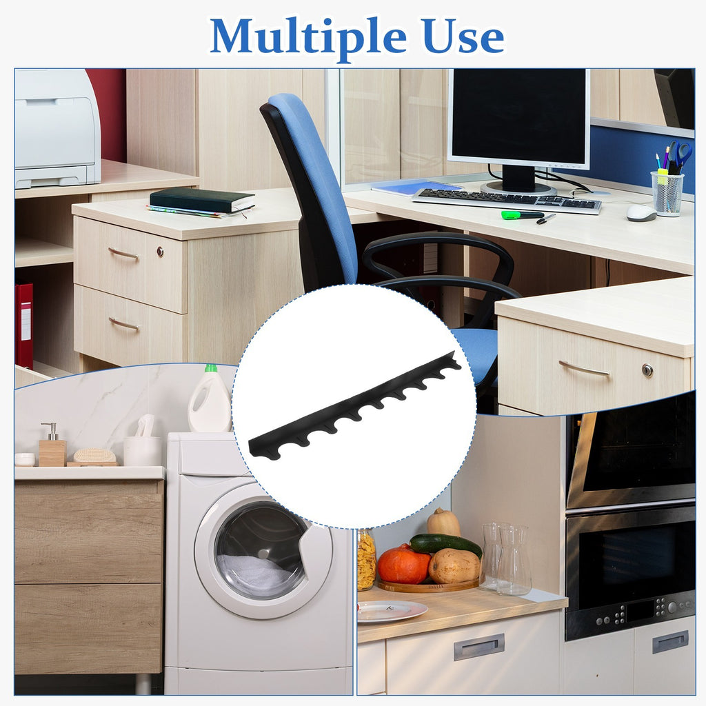 2Pcs Silicone Counter Gap Cover, 21 Inch Strip Heat Stove Protector, Black
