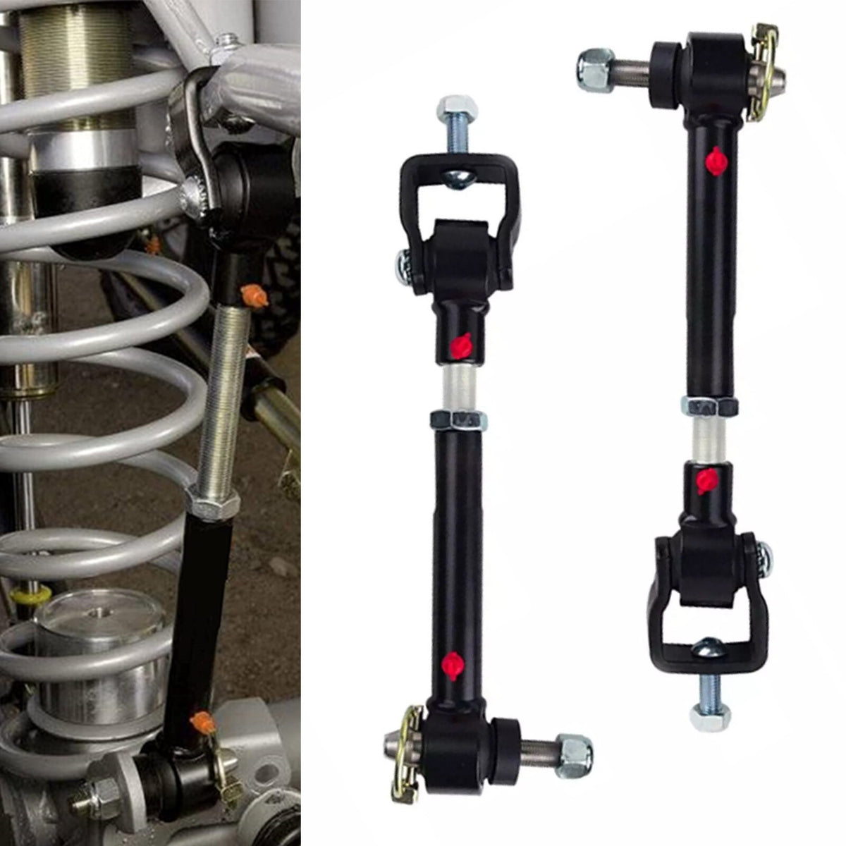 Adjustable Front Sway Bar Quicker Link Disconnects +Bolts for Wrangler 1998-2006