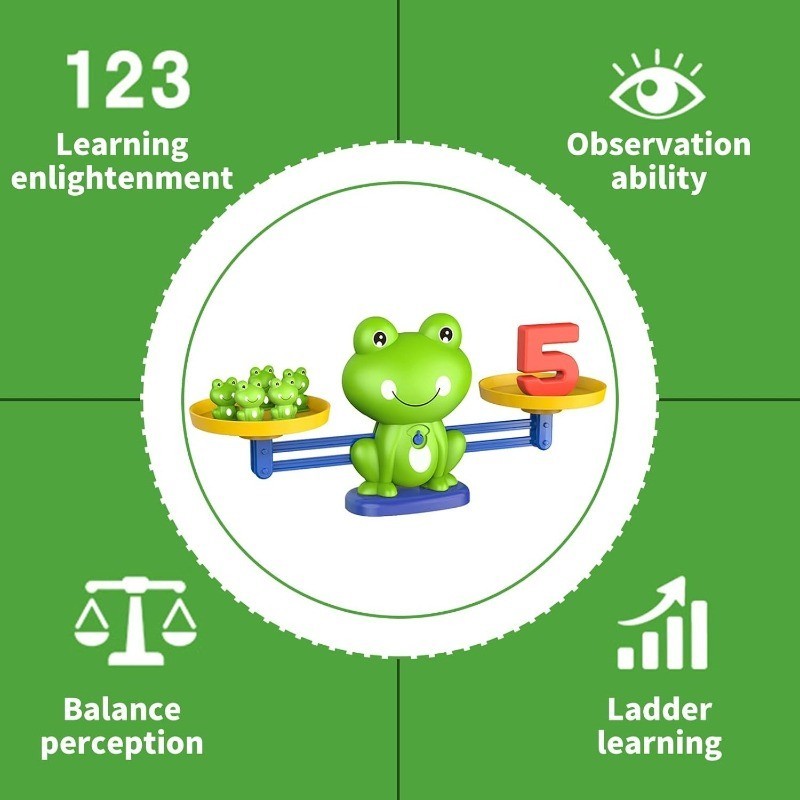Frog Balance Math Game Educationa Math Learning Toy Counting Numbers Gift 3+
