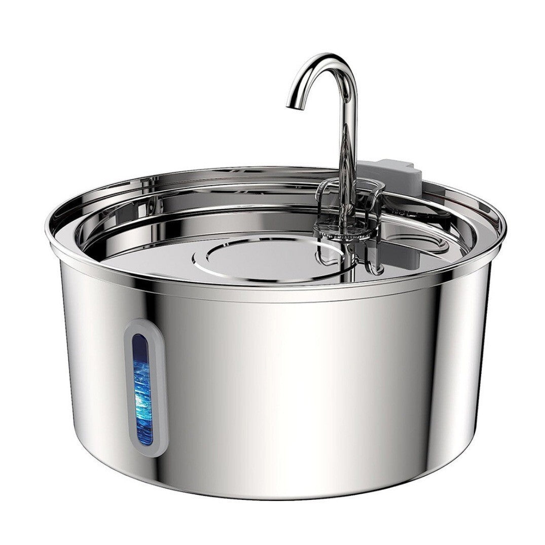Dog Water Fountain,Stainless Steel Cat Water Fountain with Visual Water