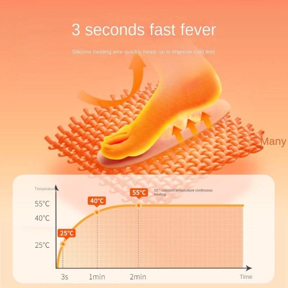Fast Heating USB Heated Socks Cotton Electric Heated Socks  Outdoor Sports