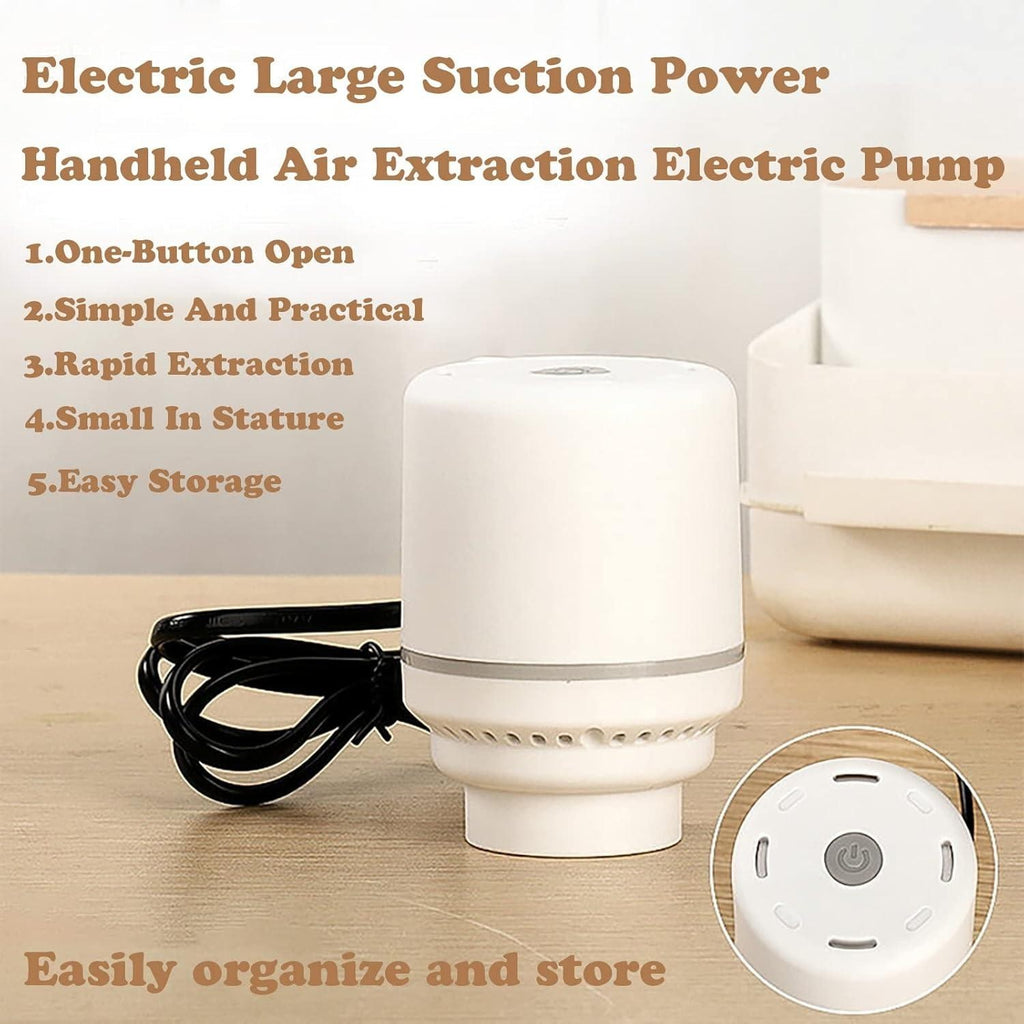 Mini Handheld Electric Vacuum Pump Compact Space Saver For Clothes Storage Bag