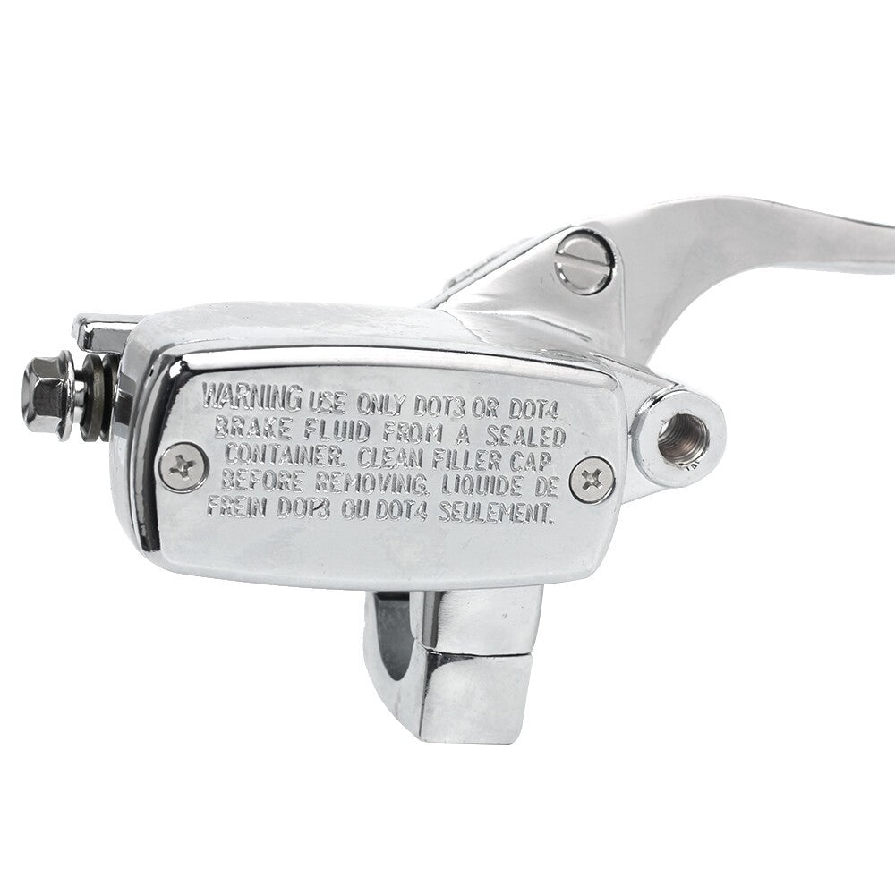 Motorcycle 1" Handlebar Chrome Hydraulic Brake Master Cylinder Lever Universal