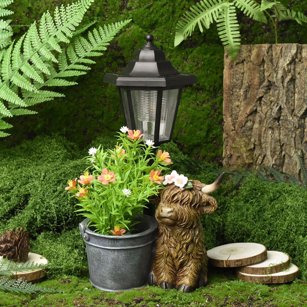 Cow Figurine with Solar Lighting for Outdoor Spaces And Gifts.*