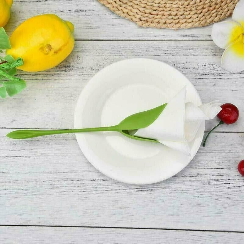 8/12/20Pcs Bloom Napkin Holders For Table Plastic Twist Flower Serviette Decor