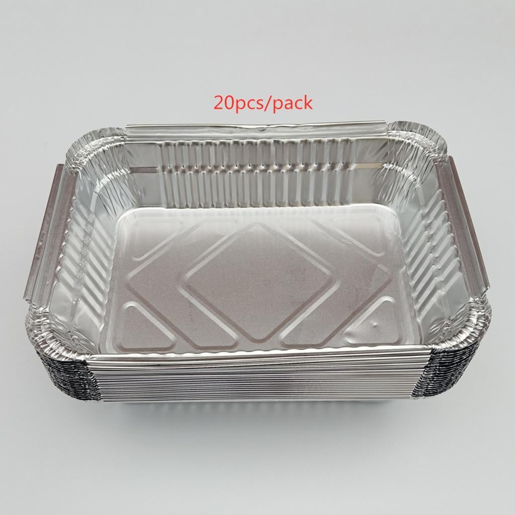 20x Disposable Aluminum BBQ Grill Trays Foil Pans Grill Catch