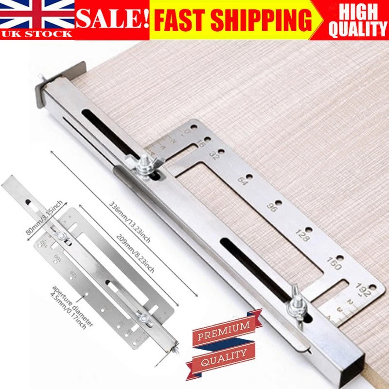 UK Door Handle Jig Cupboard Kitchen Punch Locator Cabinet Hardware Template Tool