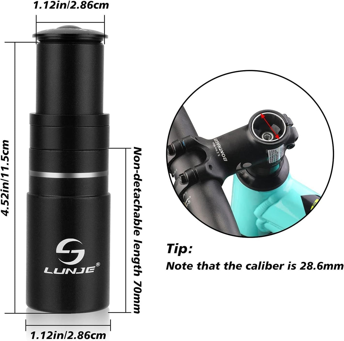 Bicycle Fork Stem Extender Handlebar Riser Extension Adapter Mountain Bike