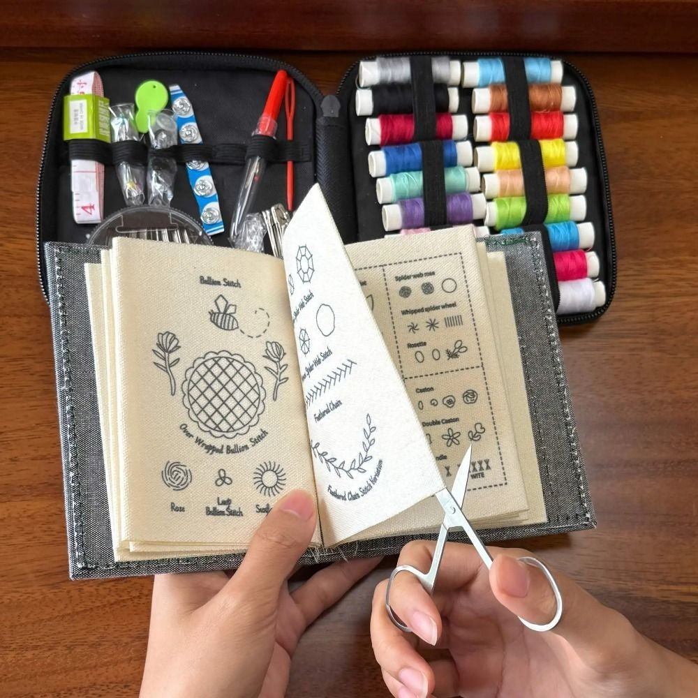 Embroidery Stitch Book Kit,106 Patterns With Tools&Tutorials, 86pcs Beginner Kit