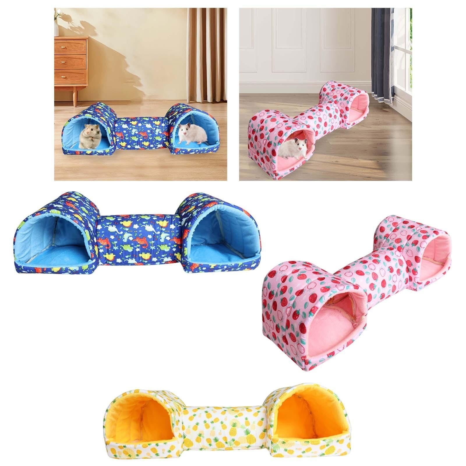 Hamster Hideout Guinea Pig Tunnel and Bed Bedding Habitat Small Animal House