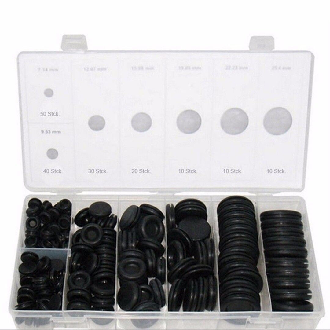 170pcs Rubber Grommet Set – Firewall Hole Plug Wire Gasket Kit for Car Electrica