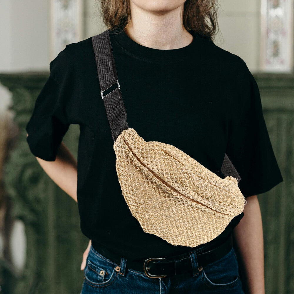 Woven Chest Pouch Small Belt Bag Crossbody Handbags Mini Shoulder