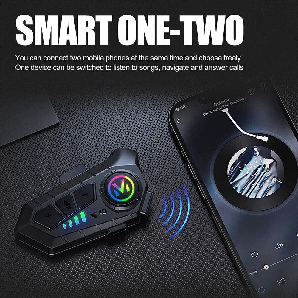 2x Bluetooth Motorcycle Helmet Headset Intercom Wireless Motorbike Headphone