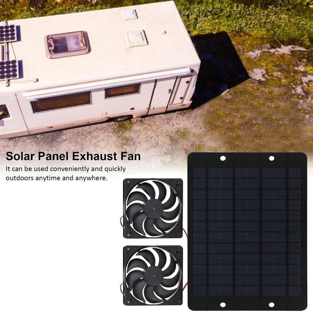 10W 12V Waterproof Solar Powered Exhaust Fan For Greenhouse Camping Ventilation