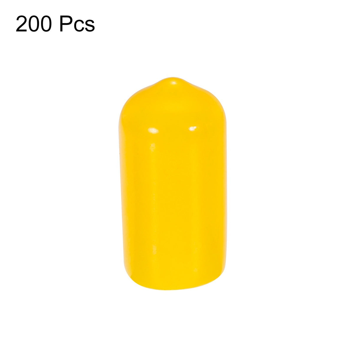 200pcs 10mm Rubber End Caps Cover PVC Vinyl Screw Thread Protector Yellow