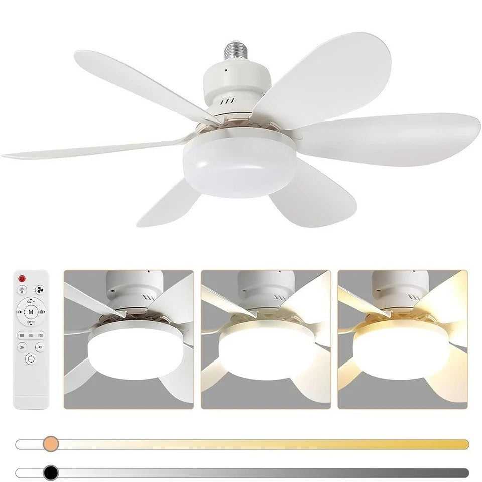 40W LED Ceiling Fan with Lights Dimmable E27 Bedroom Living Room Fan Lamp Modern