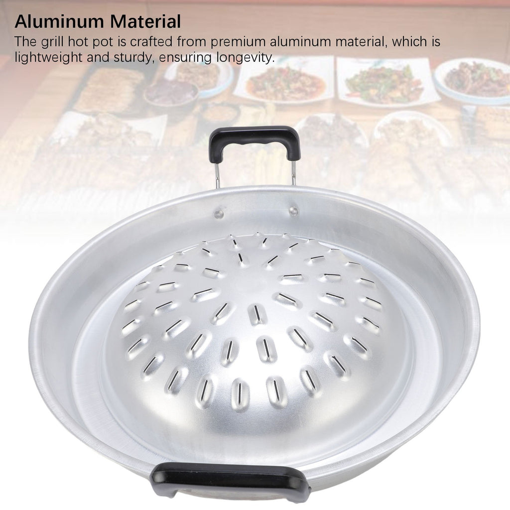 *35cm/13.78in* Original Color Thai BBQ Grill Pan 2 In 1 Non Stick Even Heating