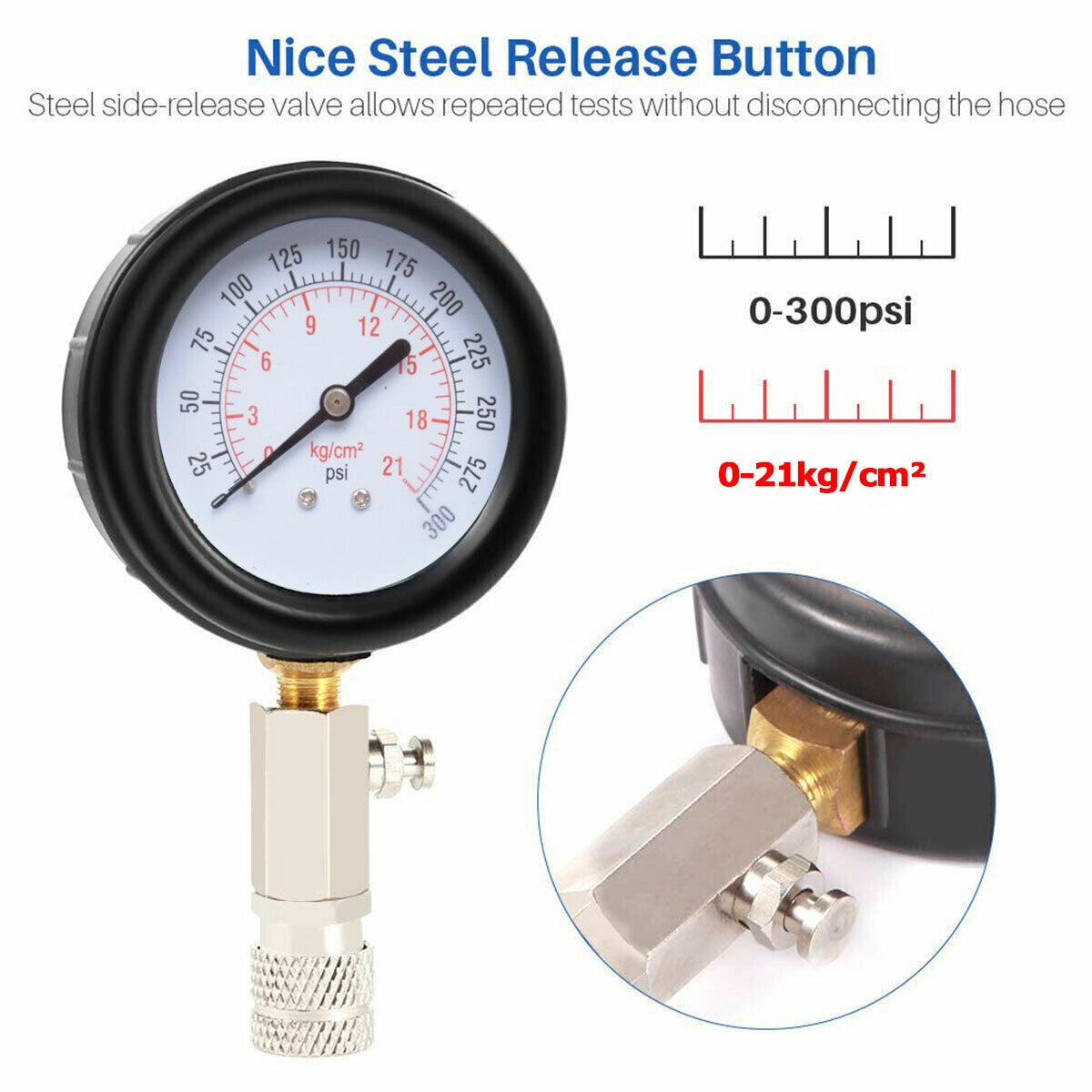 Automotive Petrol Engine Compression Tester Test Set Gauge Car Motorcycle Tool