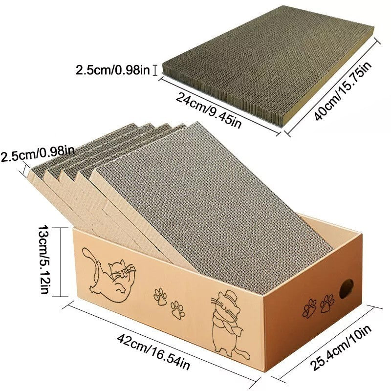 5PC Cat Scratching Board Box Cardboard Kitten Pad Claw Scratcher Scratch Bed Pet