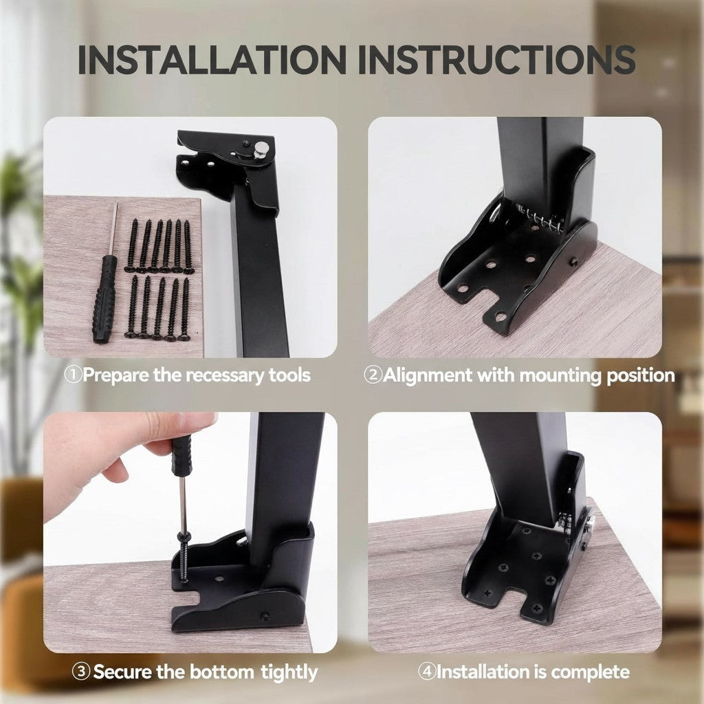 4 Pack Folding Table Legs Heavy Duty Metal Locking Bench Desk Furniture 8–12in