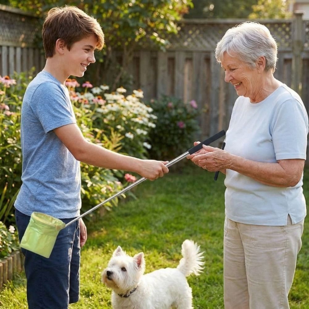 Foldable Pet Poop Scooper Non-Contact Portable Dog Poop Catcher Extendable
