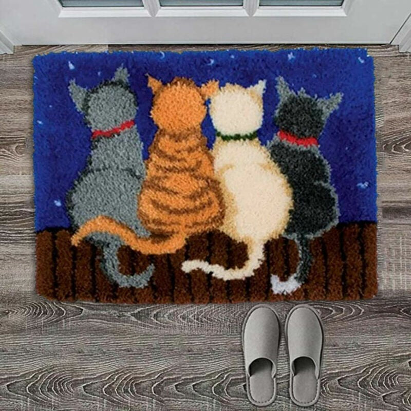 DIY Latch Hook Rug Making Kit, Fun Craft Activity for Kids, Parents & Beginners
