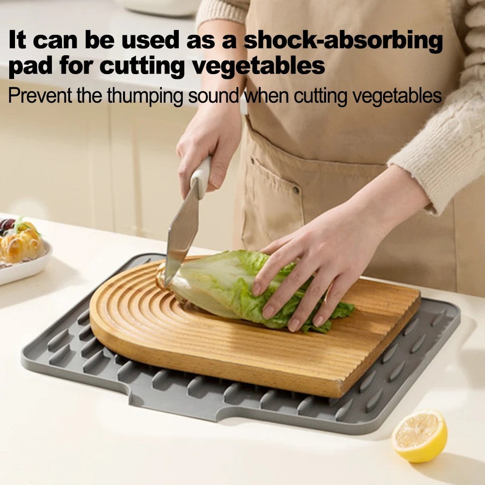 Non Slip Silicone Dish Drying Mat for Kitchen with Heat Resistant Features