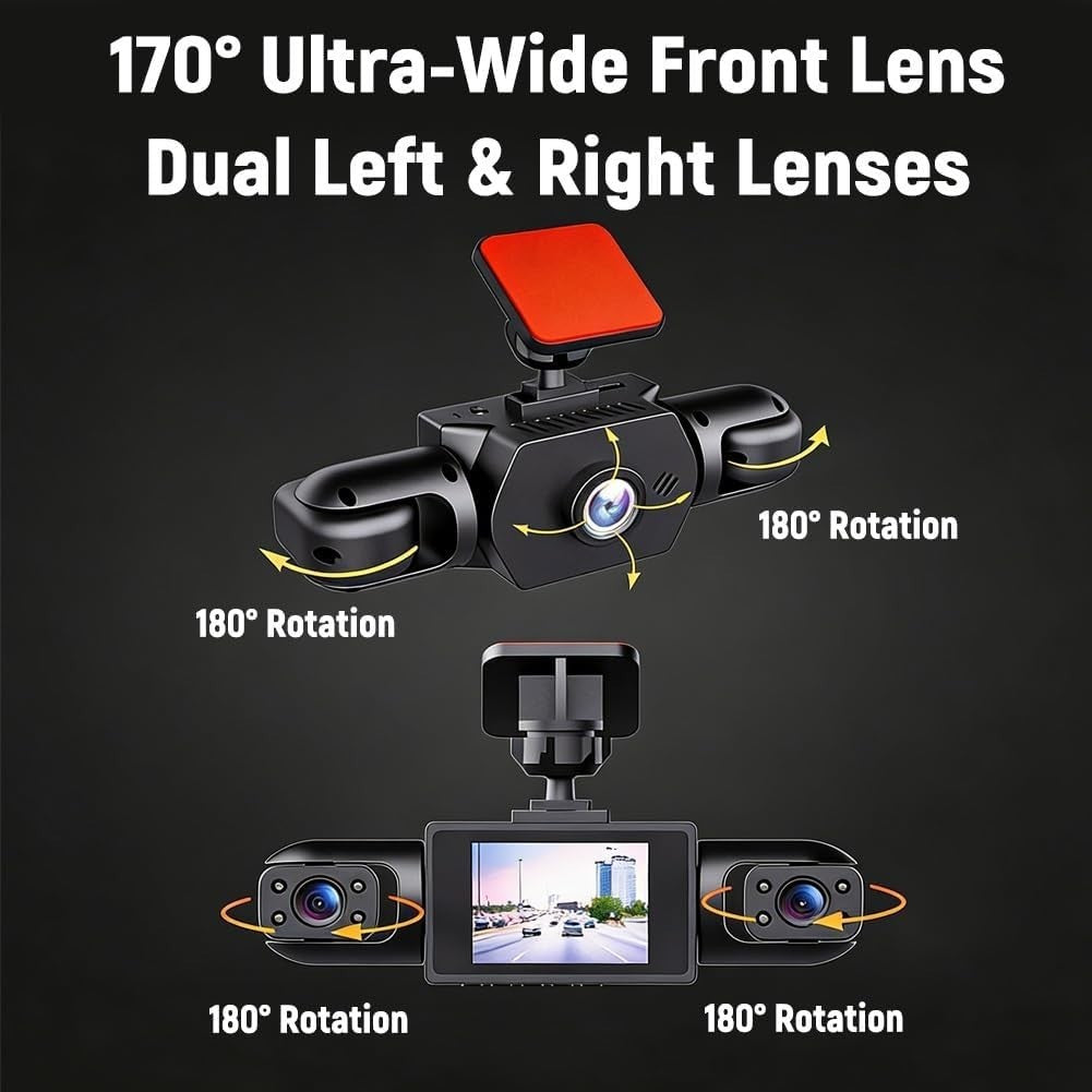 Averyard Dash Cam, Averyard Wire Dashcam, 4 Channel Full View Dashcam System