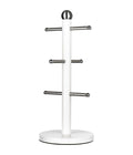 Stainless Steel White Coated 6 Cups Mug Tree Kitchen Storage Rack