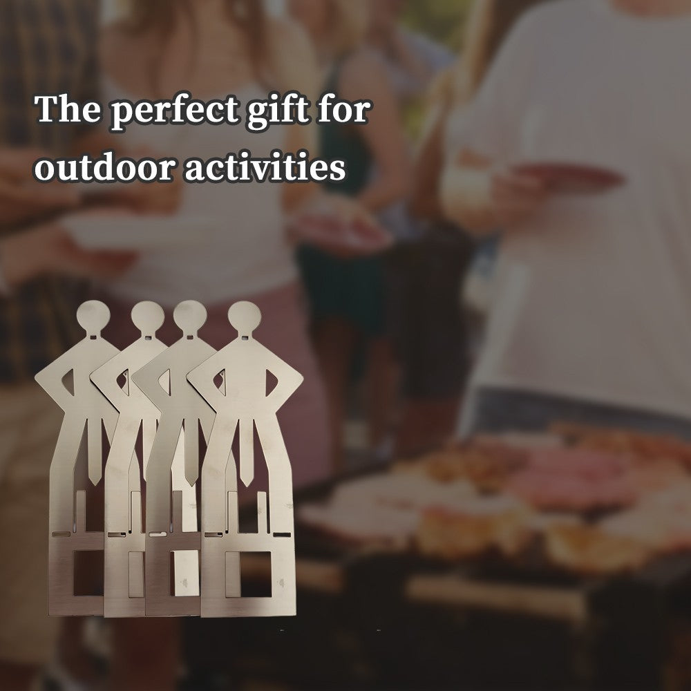 Funny 2-4PCS Hot Dog Holder Grill Rack Men Figure Rack Stands Foldable Roaster
