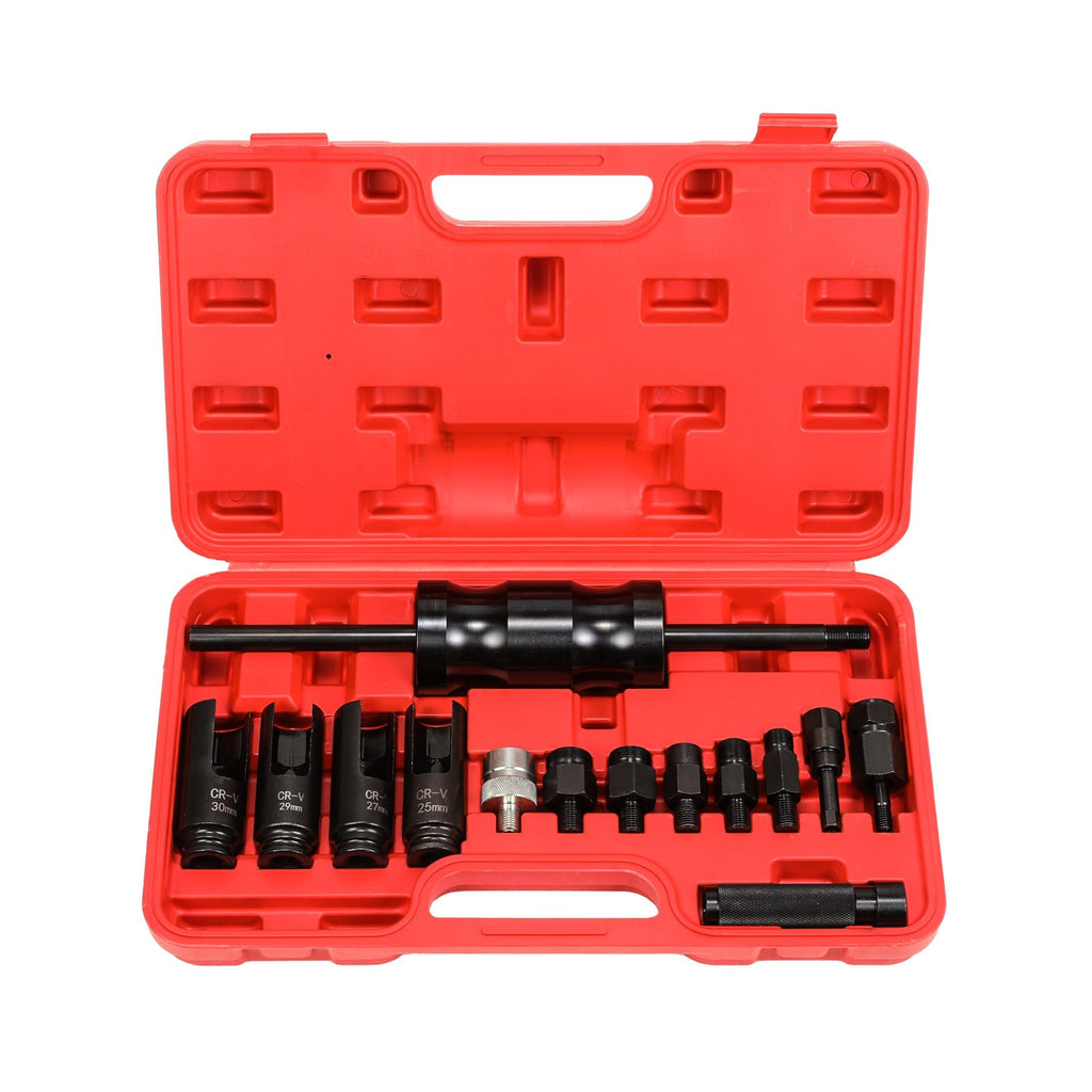 14pcs Diesel Injector Extractor Remove & Common Rail Adaptor Puller Slide Hammer