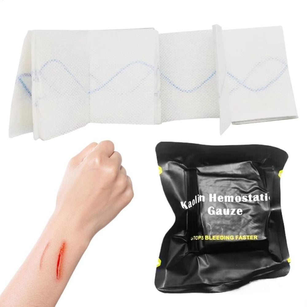 5pcs Rapid Hemostatic Z-Fold Gauze Stops Bleeding Fast Emergency Wound Dressing