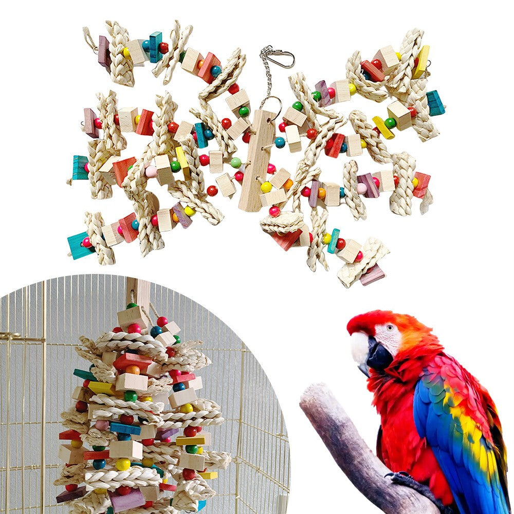 Bird Cage Chew Toys for African Grey, Macaws & Cockatoos Parrot Bite Accessories