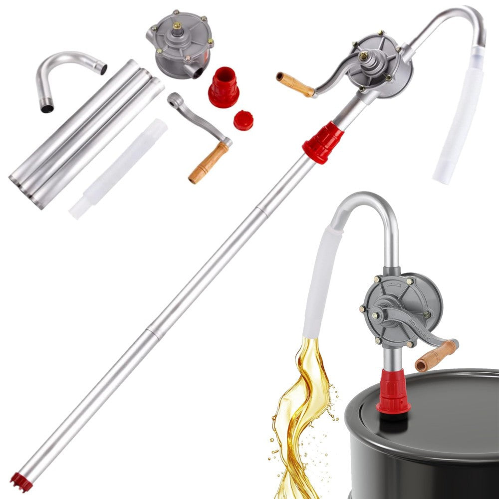52" Rotary Barrel Transfer Drum Syphon Hand Pump Oil Diesel Fuel Self Priming UK