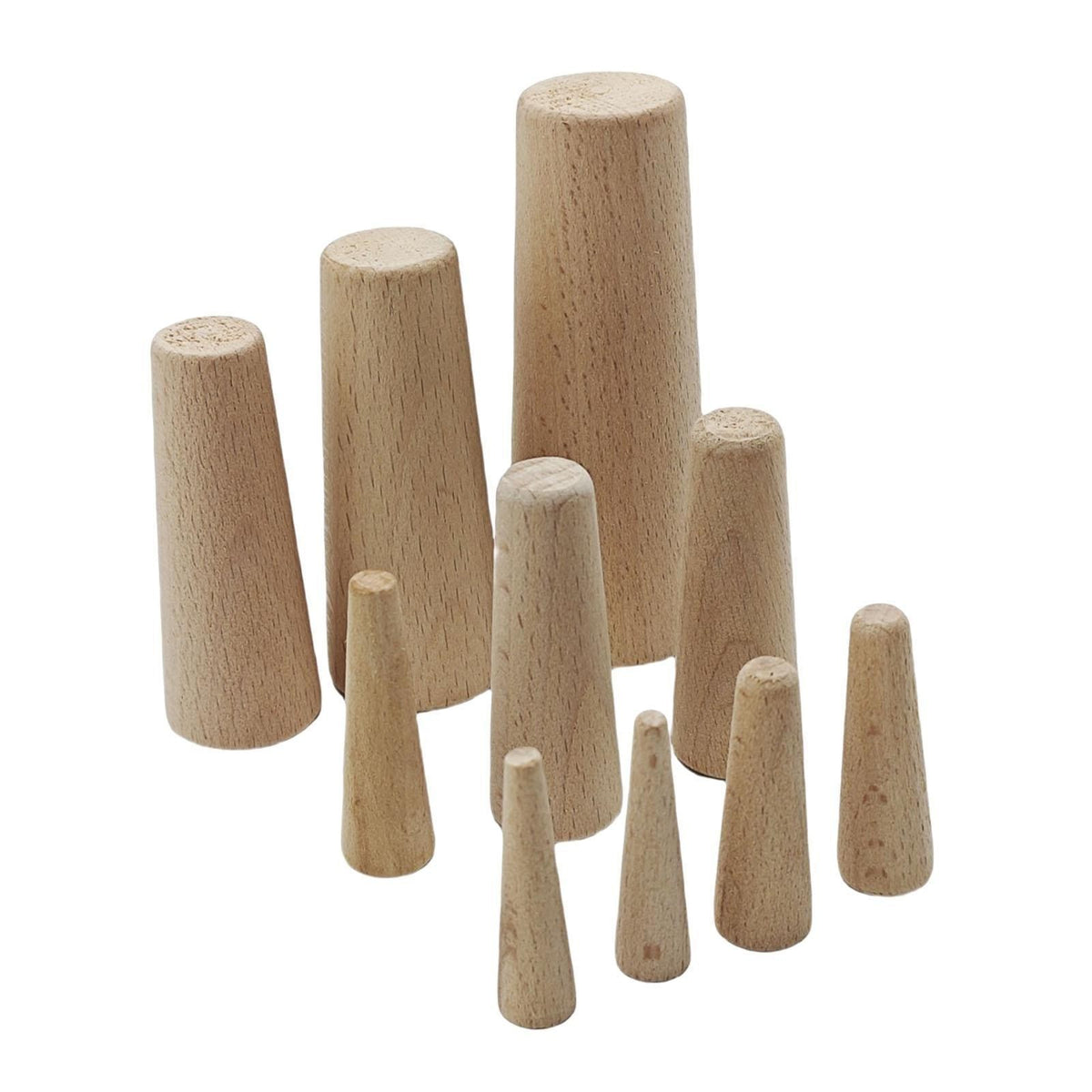 10 Pieces Boat Emergency Soft Wood Plugs Kit Wooden Conical Bungs Plugs Leaks