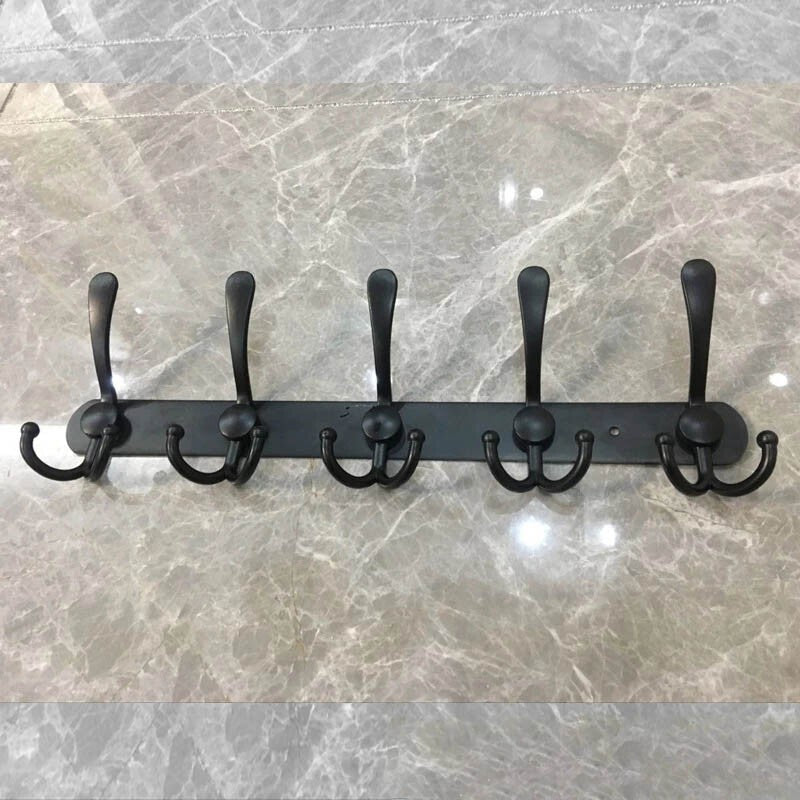 Coat Rack Wall Mounted 5 Tri Hooks Heavy Duty Metal Coat Hook Hanger Stainless