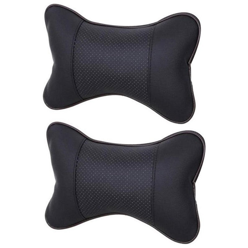 1/2x Cars Seat Head Neck Rest Leather Support Cushion Pad HeadRest Bone Pillow