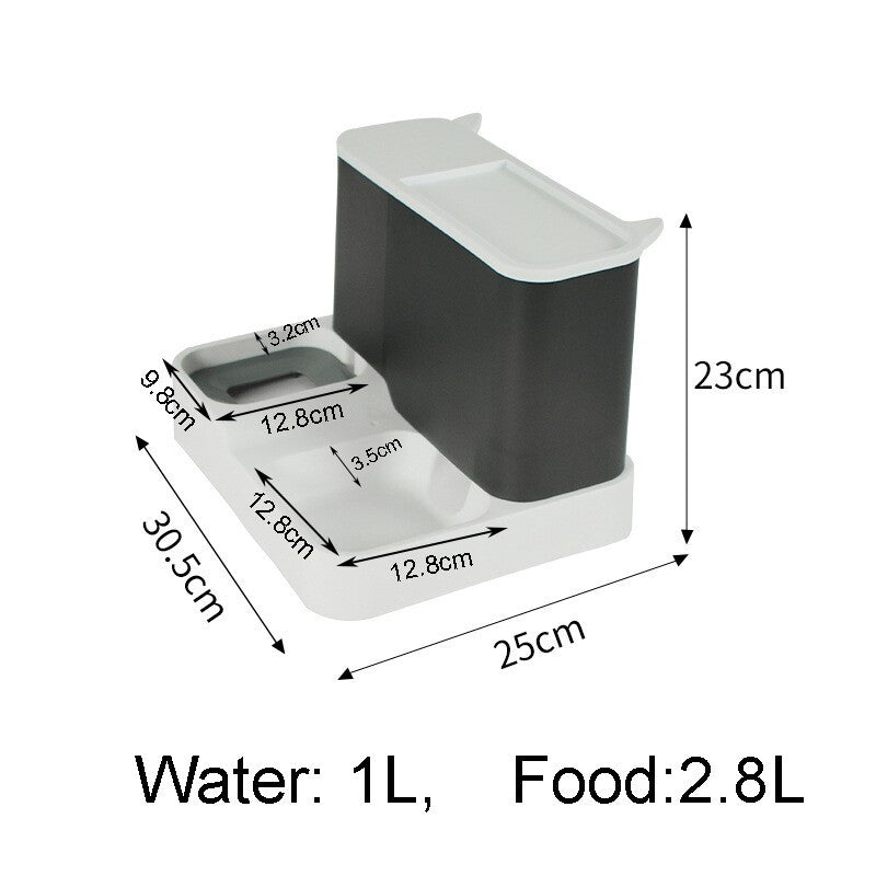 2 in 1 Automatic Cat Feeder Water Dispenser Dry Wet Pet Dog Puppy Food Dispenser