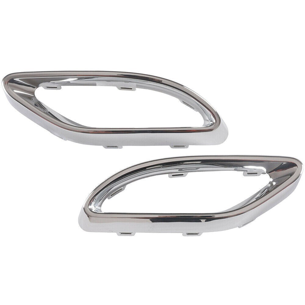 Pair L+R Exhaust Tips Tailpipe Cover Trim For Benz C-Class W205 S205 C205 A205