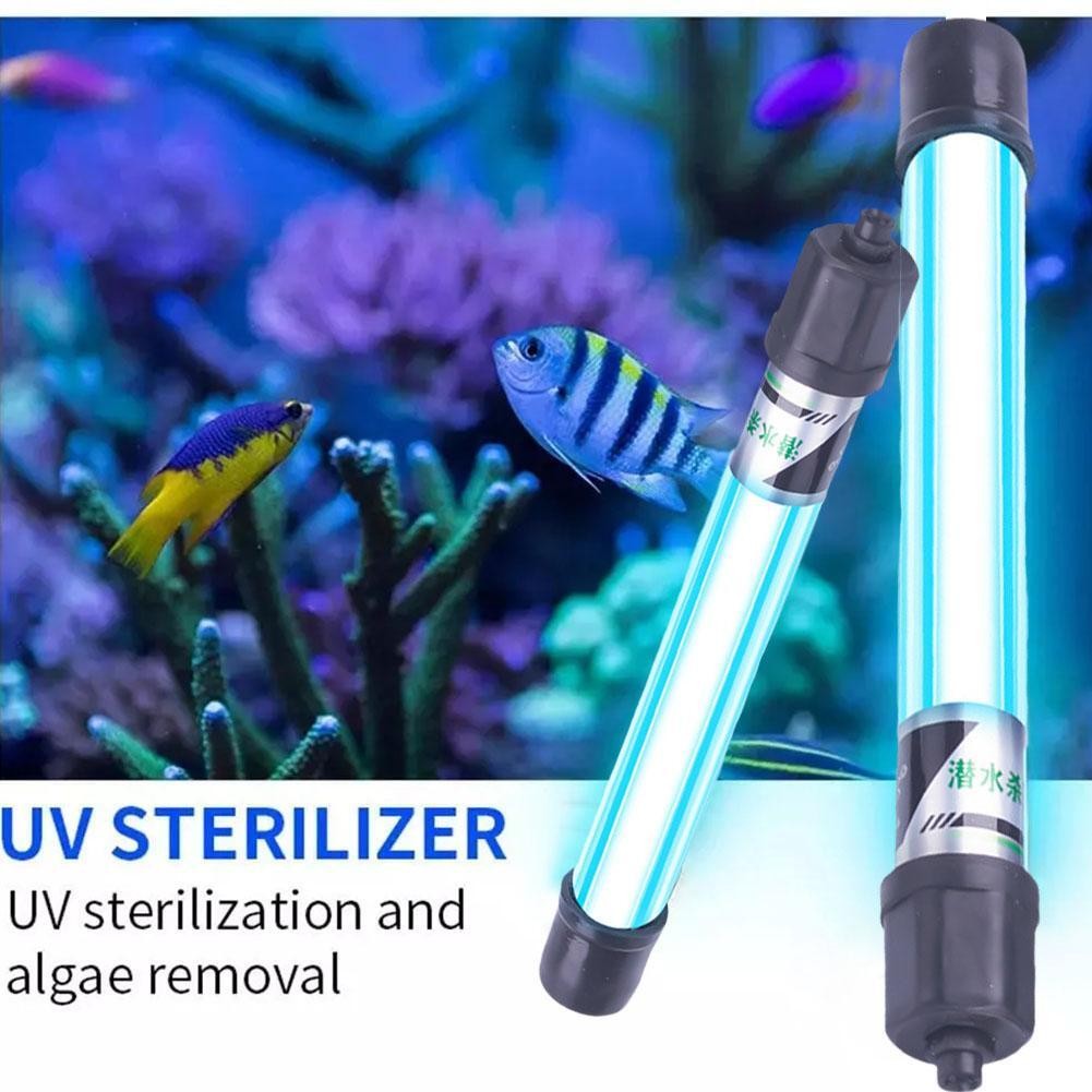 Waterproof Submersible Fish Tank UV-C Light Aquarium Water Clean Sterilizer Lamp