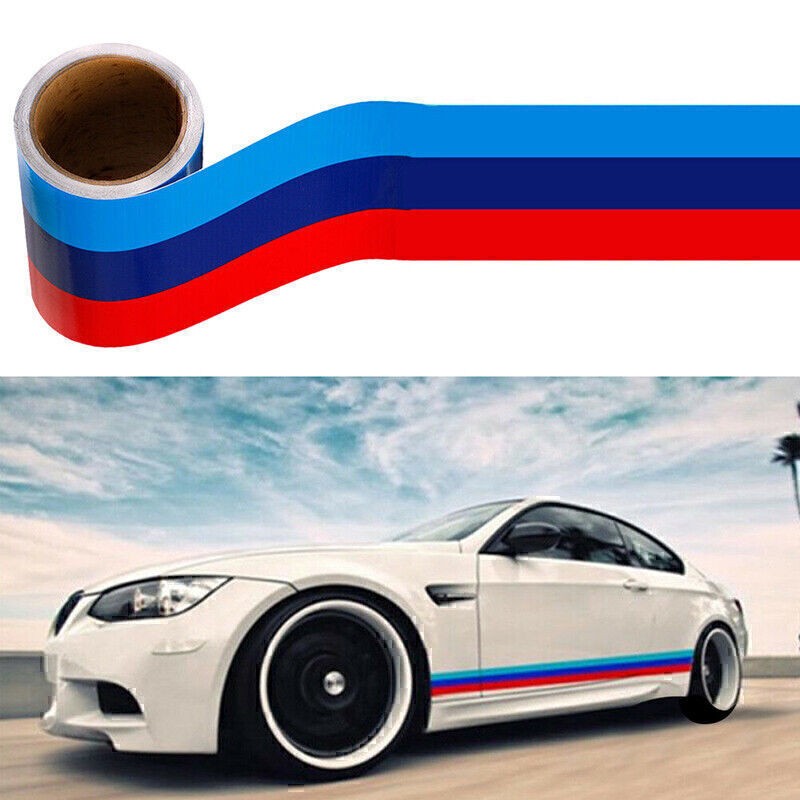 M-Colored Stripe Sticker car Vinyl Decal 2M For BMW M3 M4 M5 M6 3 5 6 7 Series