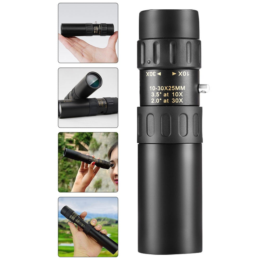 High Resolution Monocular Telescope Outdoor Single Tube Black Zinc Iron Alloy