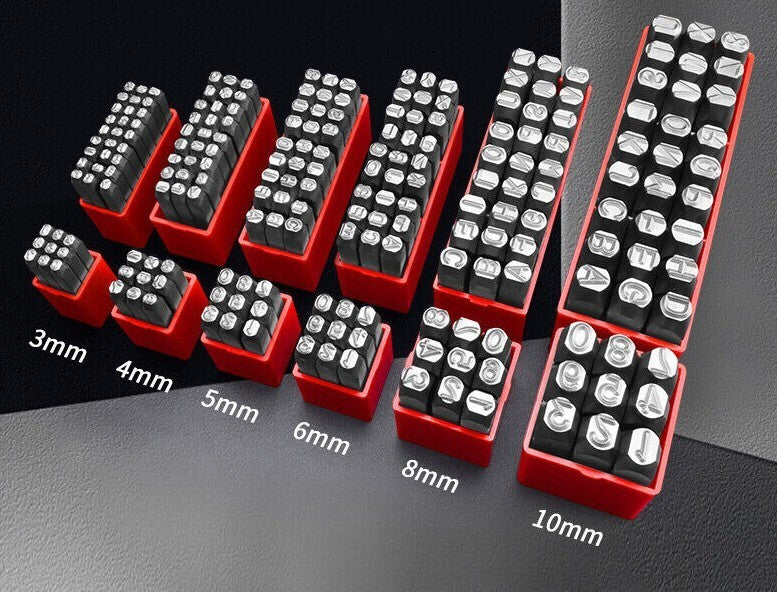 36pcs Letter & Number Stamp Punch Set Hardened Steel Metal 1.5mm~12.5mm optional