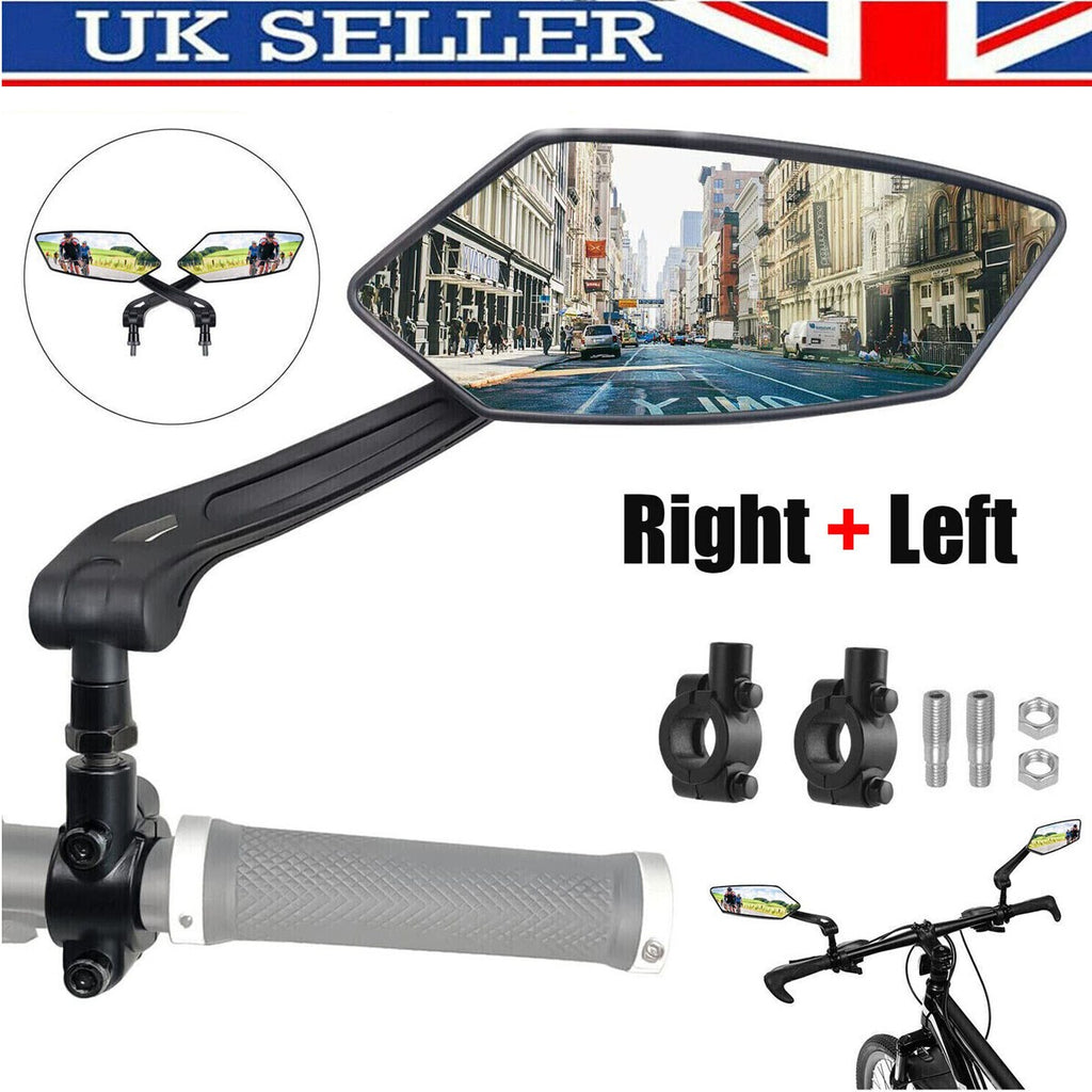 2X Bicycle Handlebar Wing Rear View Mirror Mobility Scooter Mountain Bike MTB