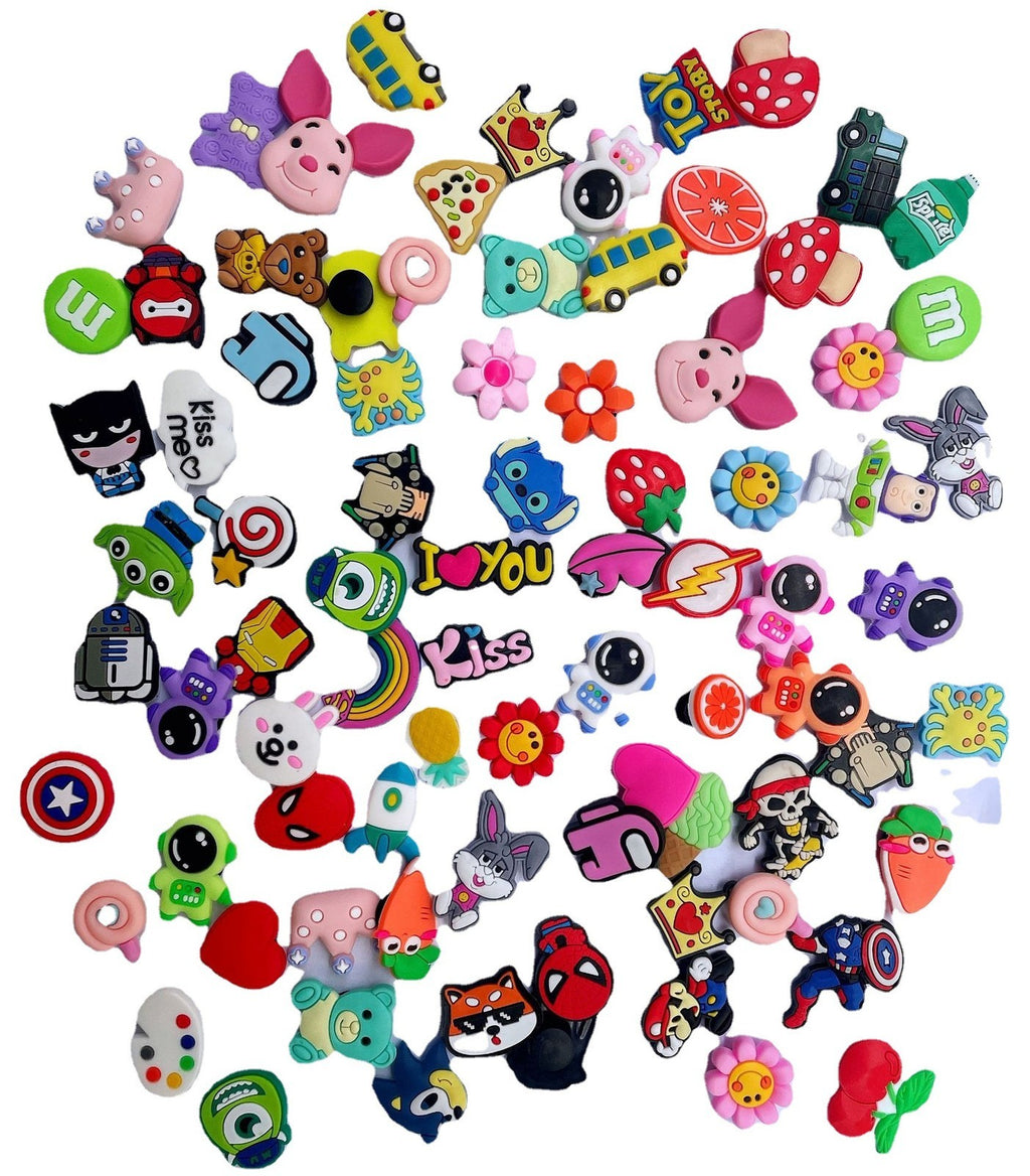 100pcs Cave Shoes Buckle Decoration PVC Soft Rubber DIY Accessories Cute Cartoon