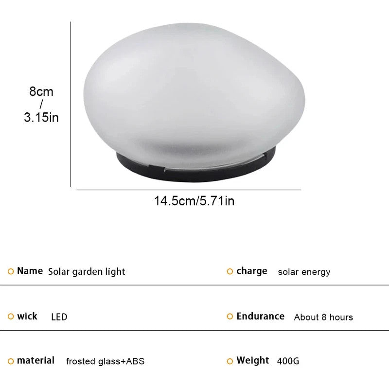 Solar 4LED Pebbles Lights Outdoor Waterproof - Solar Rocks Garden Stone Light1pc