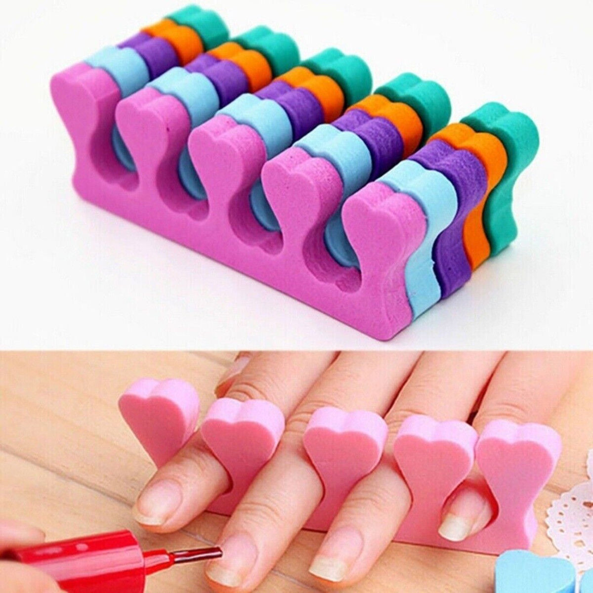 10PCS Soft Sponge Foam Finger Toe Separator Nail Art Salon Pedicure Manicure