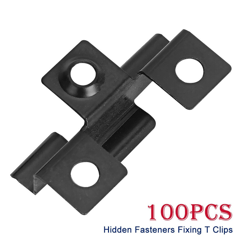 100x Composite Decking Clips 3mm Hidden Fasteners with Screws, Stainless Steel