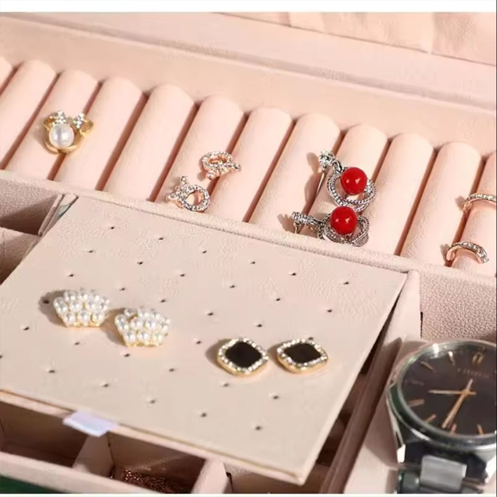 Large 3 Layer Jewellery Organizer Storage Necklace Storage Box Drawer Cabinet