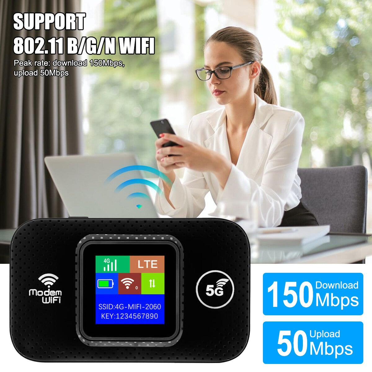 Portable Unlocked 5G LTE Wireless WiFi Router Mobile Broadband LCD MIFI Hotspots